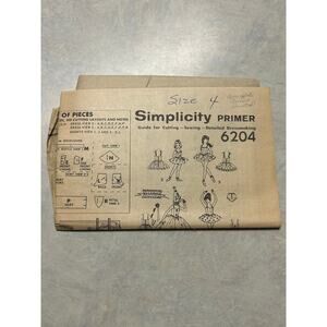 Vintage 1965 Simplicity Primer Pattern #6204 Girls Ballet Costumes Size 4 HTF